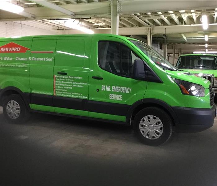 servpro trucks at work